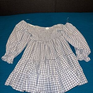 Short Blue White Gingham sundress
